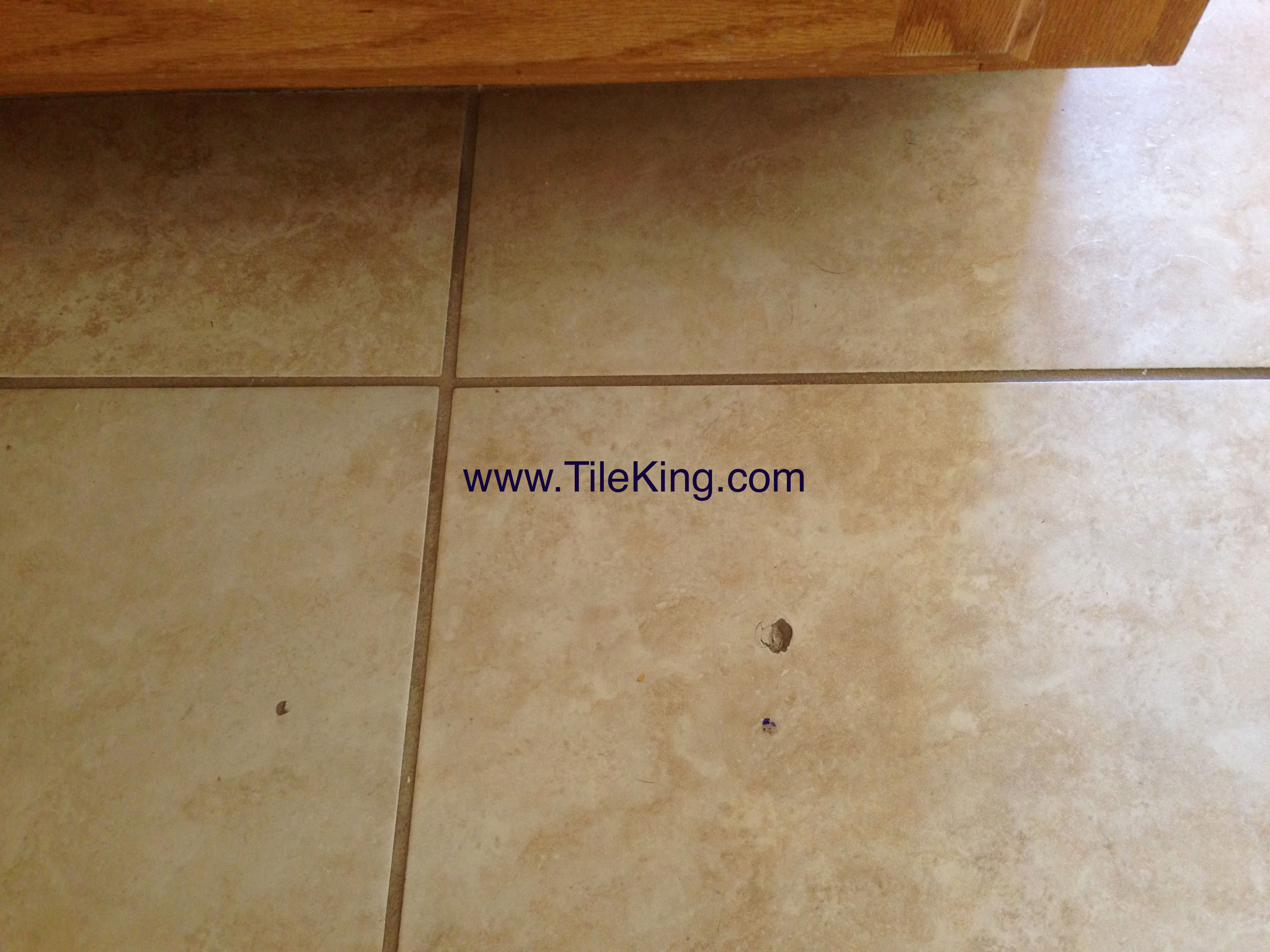 travertine holes before repairs